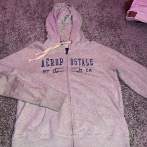 grey aero zip up sweater